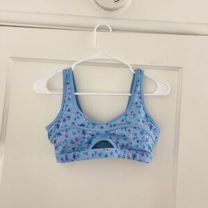 Beach Riot Blue Floral Sports Bra
